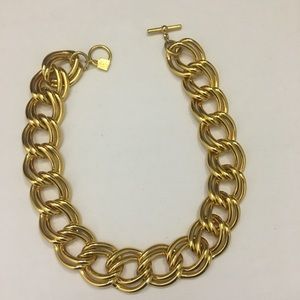 Vintage Anne Klein Double Link Chain Statement Necklace